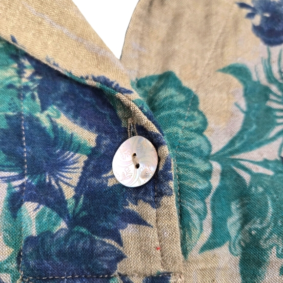 Soft Surroundings Floral Green Bohemian Cotton Shirt. Size PXL - Picture 4 of 9